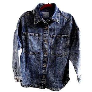 Denim Shacket Acid Wash style